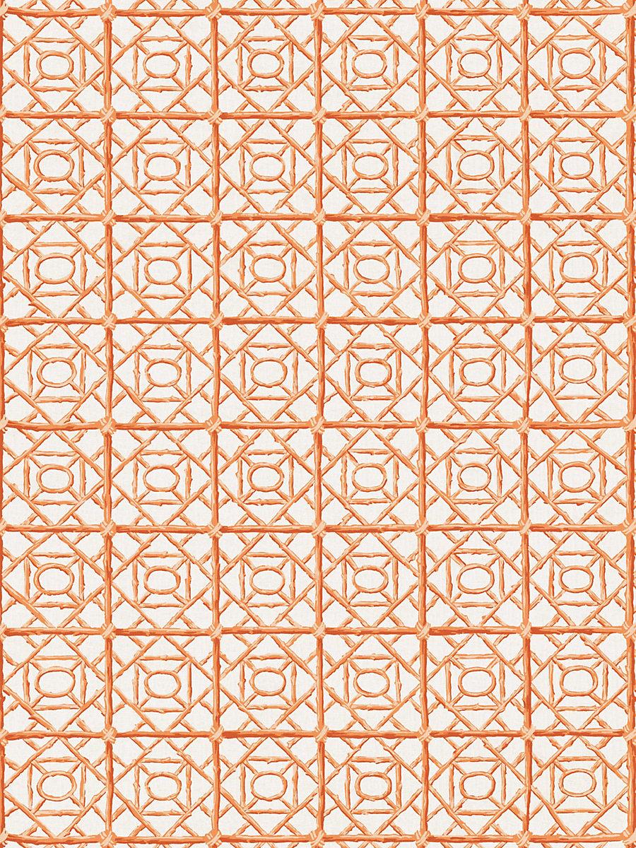 Scalamandre Ormond Fret Print Tangerine Fabric