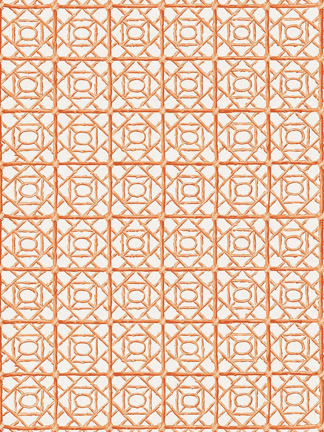 Scalamandre Ormond Fret Print Tangerine Fabric