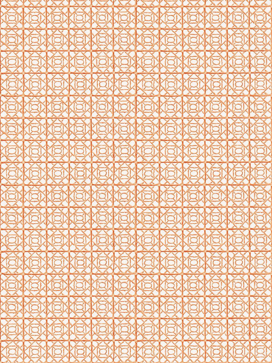 Scalamandre Ormond Fret Print Tangerine Fabric