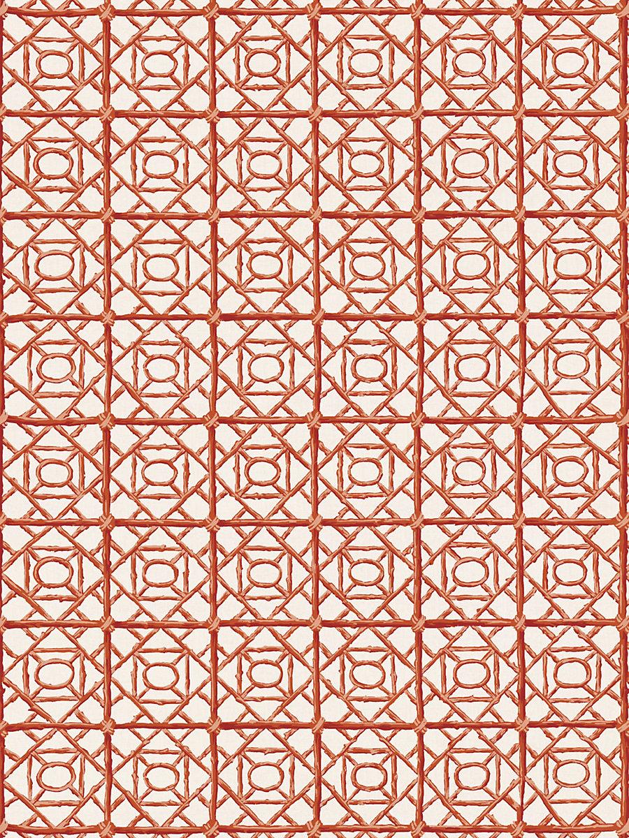 Scalamandre Ormond Fret Print Lacquer Red Fabric