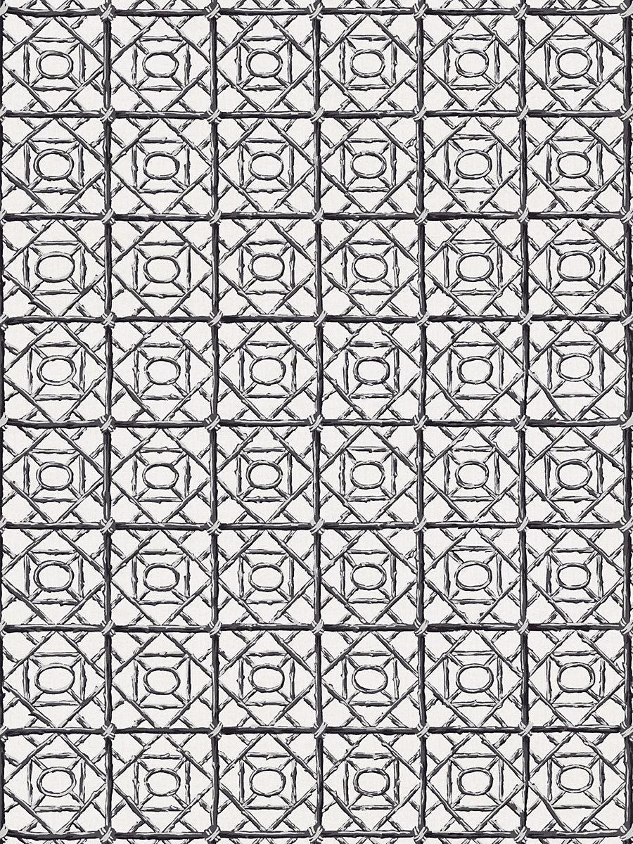 Scalamandre Ormond Fret Print Charcoal Fabric