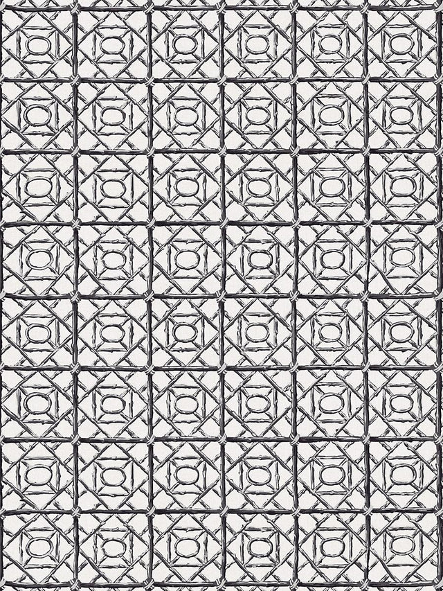 Scalamandre Ormond Fret Print Charcoal Fabric