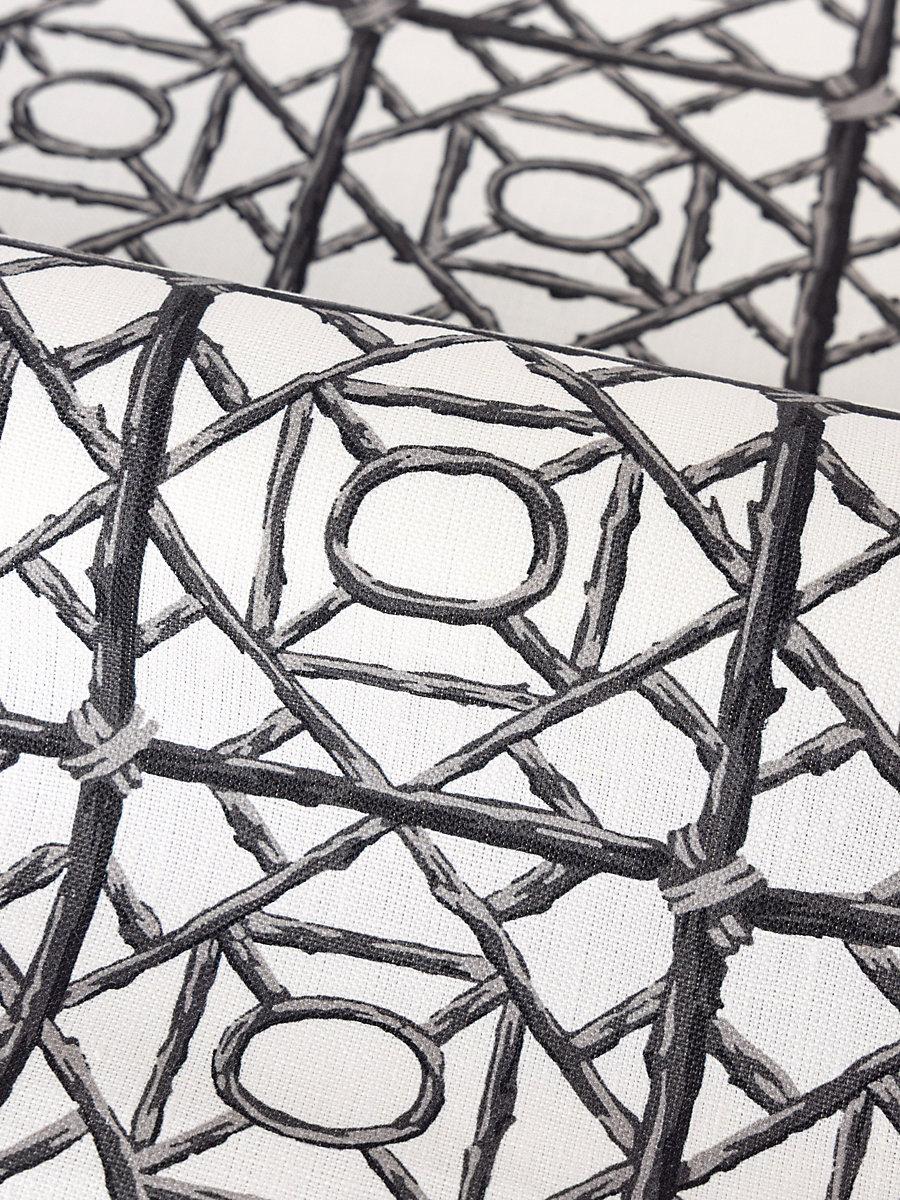 Scalamandre Ormond Fret Print Charcoal Fabric