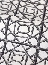 Scalamandre Ormond Fret Print Charcoal Fabric