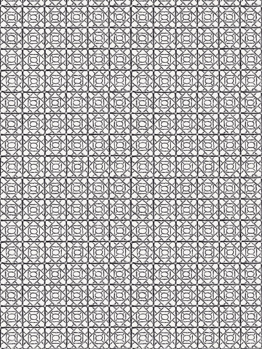 Scalamandre Ormond Fret Print Charcoal Fabric
