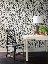 Hinson Miro Wallcovering Ebony Wallpaper