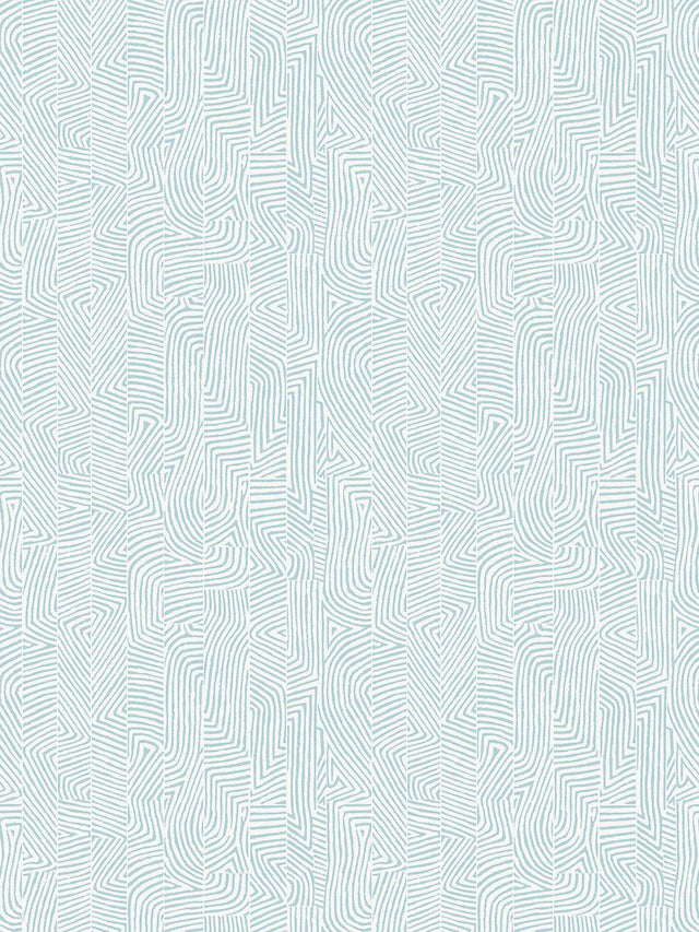 Hinson Combed Stripe Wallcovering Aqua Wallpaper