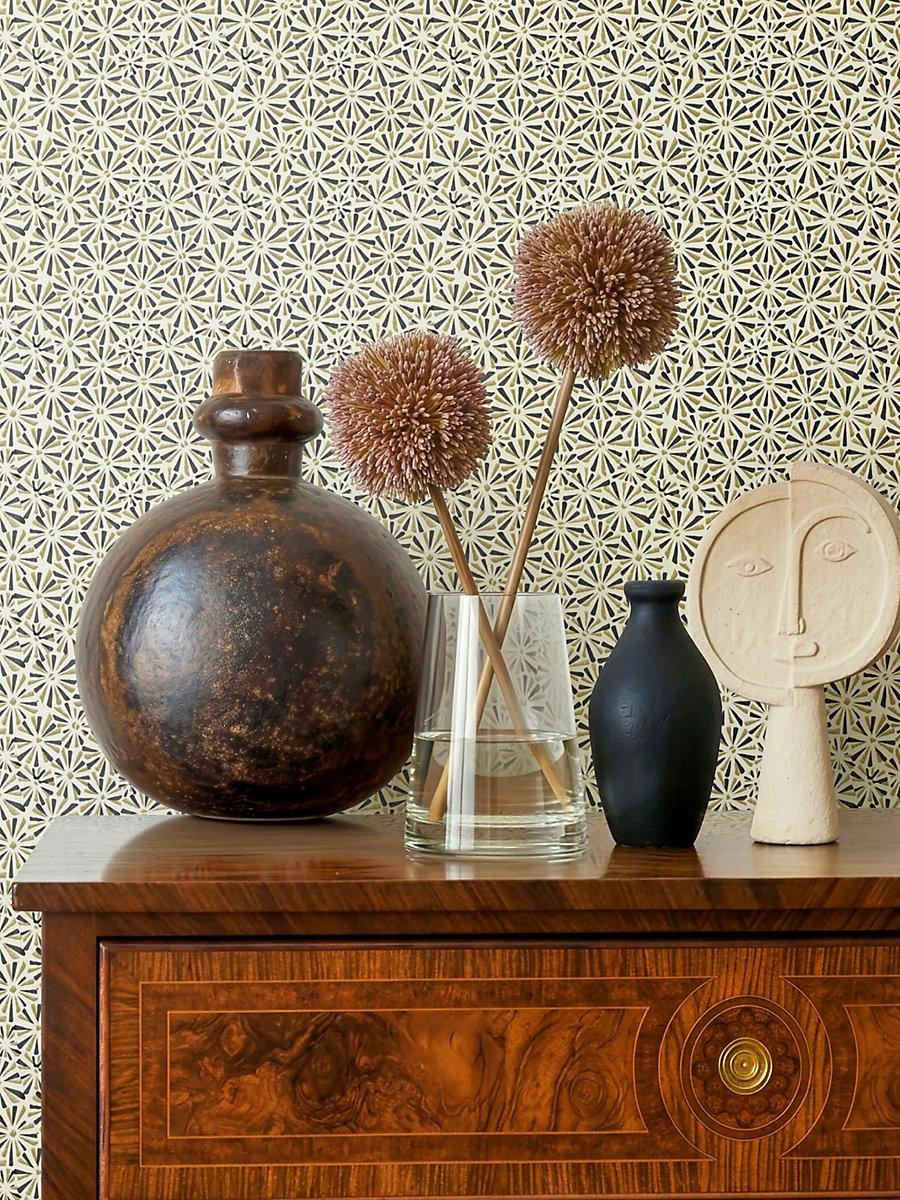 Hinson Starburst Wallcovering Black Walnut Wallpaper