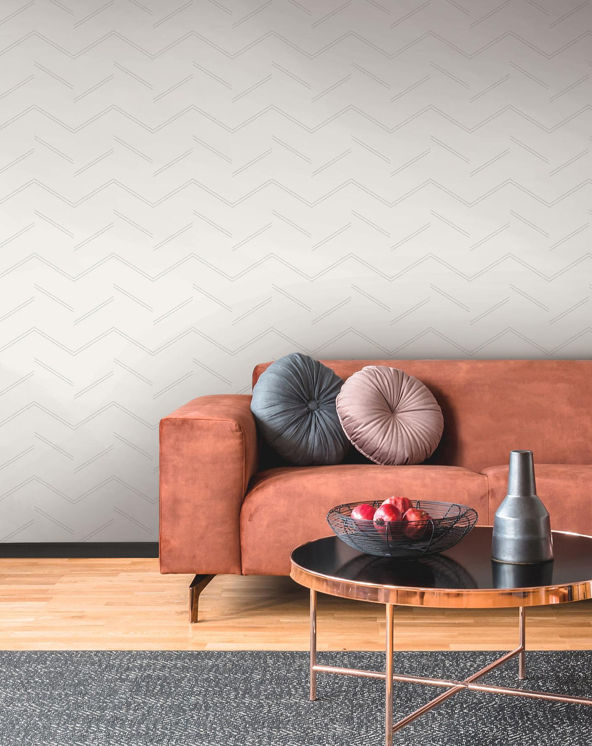 York Aviator Silver Abstract Chevron Wallpaper