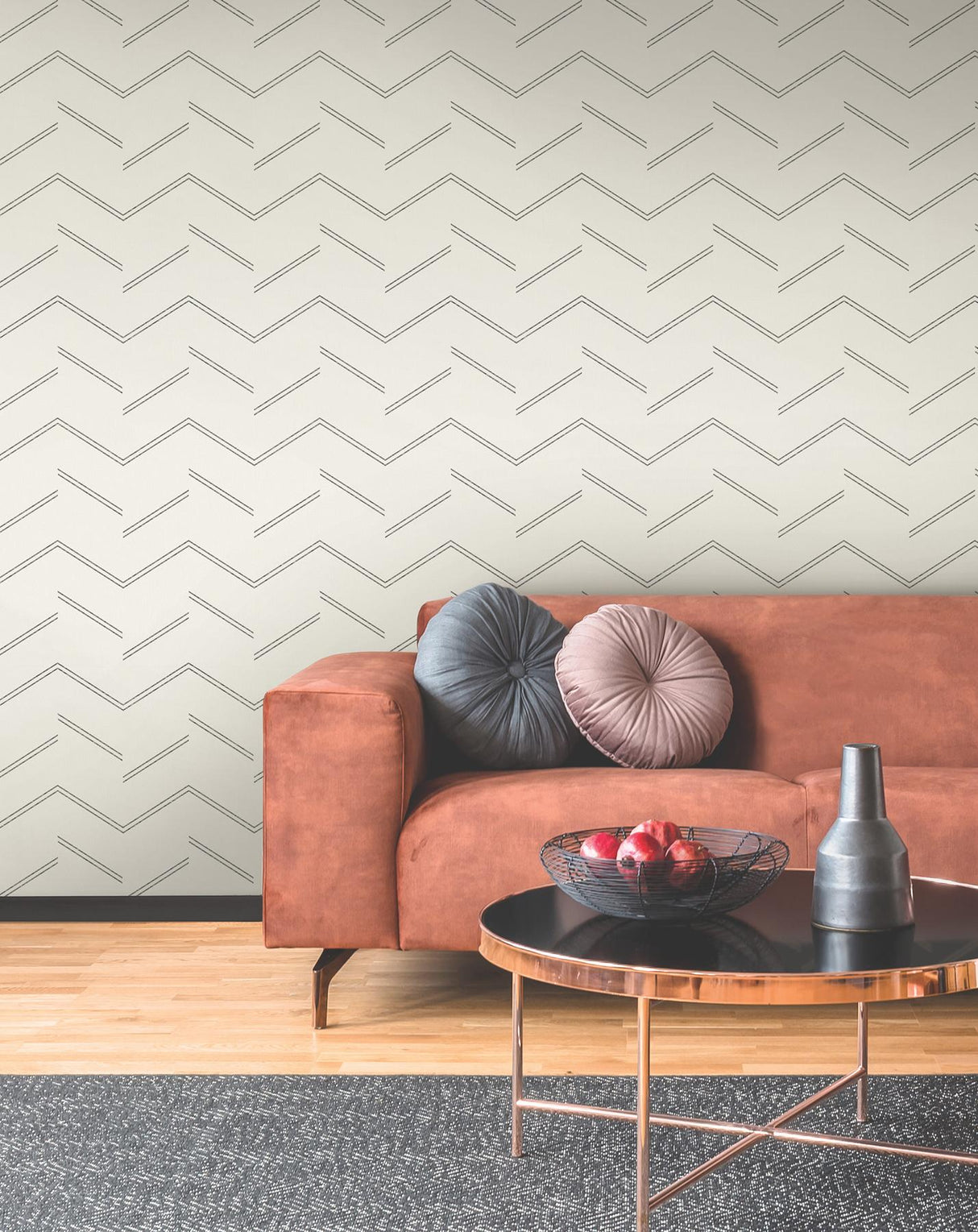York Aviator Ivory Abstract Chevron Wallpaper