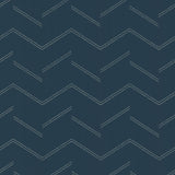 York Aviator Indigo Abstract Chevron Wallpaper