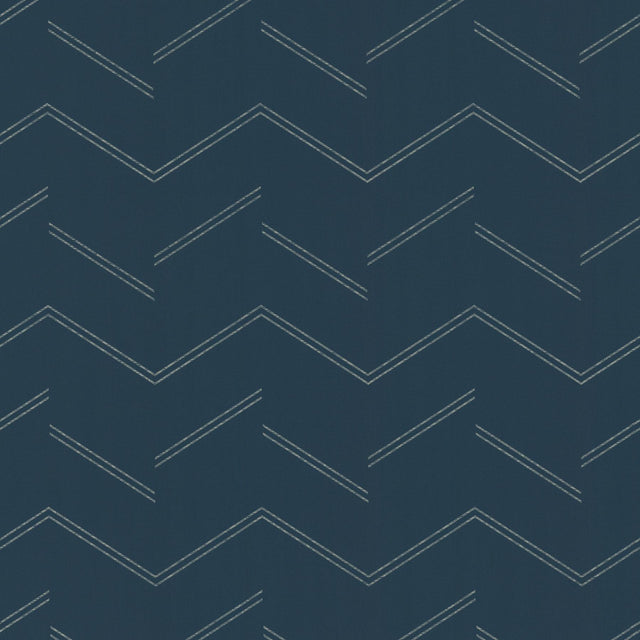 York Aviator Indigo Abstract Chevron Wallpaper