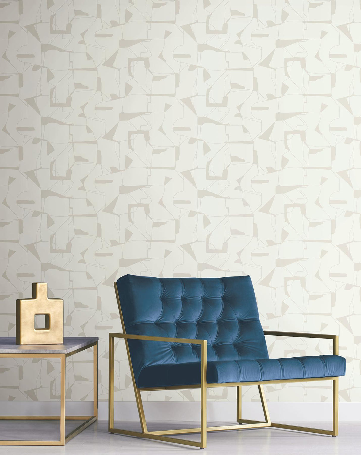 York Calder Platinum Abstract Wallpaper