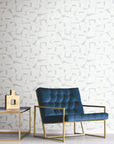 York Calder Silver Abstract Wallpaper
