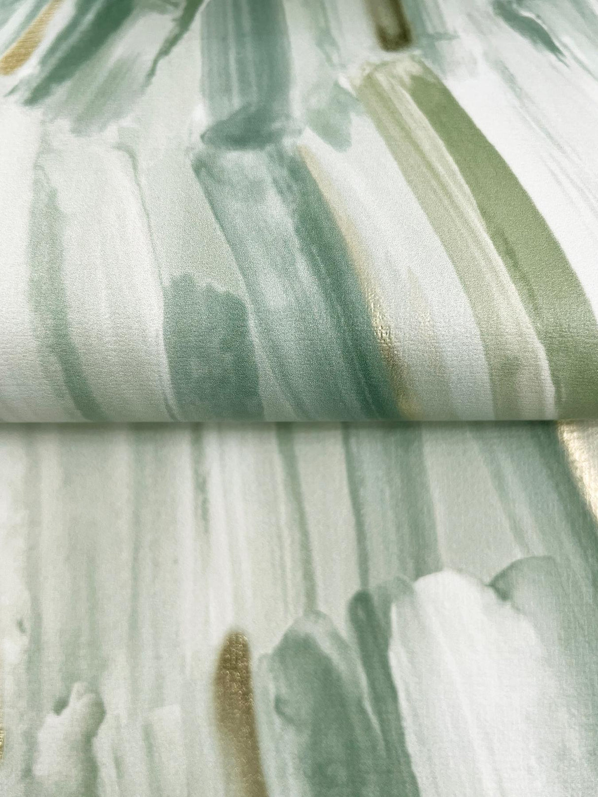 York Masterwork Sea Green Brushstrokes Wallpaper