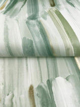 York Masterwork Sea Green Brushstrokes Wallpaper