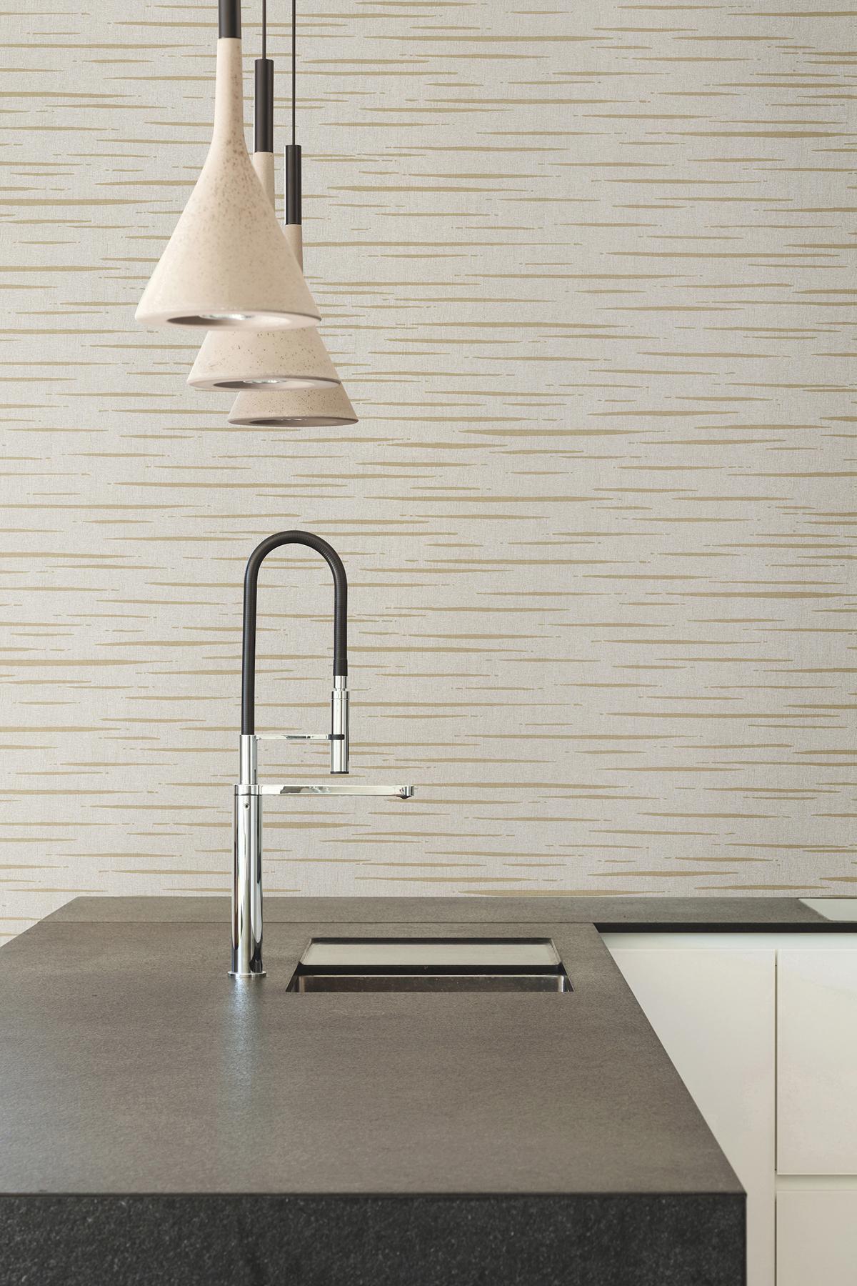 York Longitude Ash Striated Wallpaper