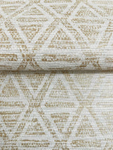 York Kelce Gold Geometric Faux Grasscloth Wallpaper