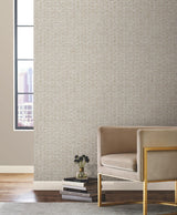 York Kelce Gold Geometric Faux Grasscloth Wallpaper