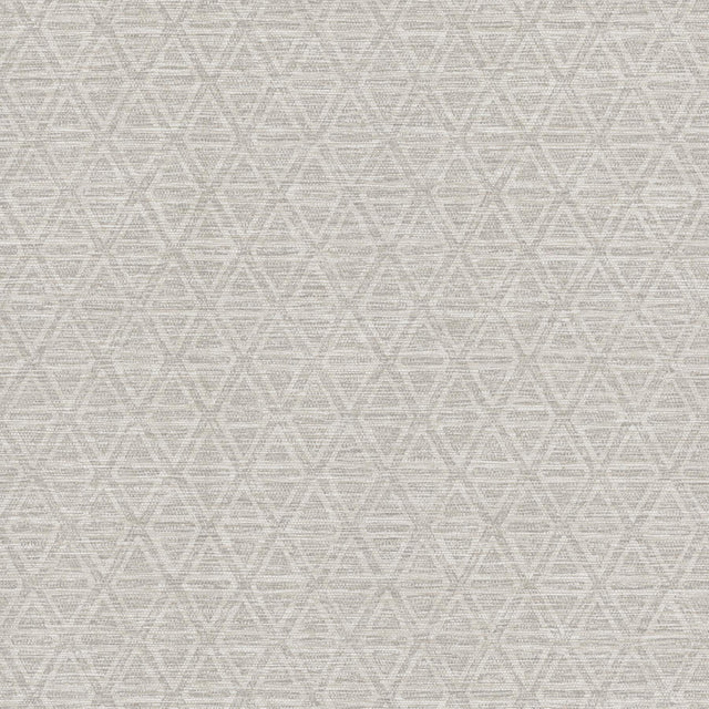 York Kelce Silver Geometric Faux Grasscloth Wallpaper
