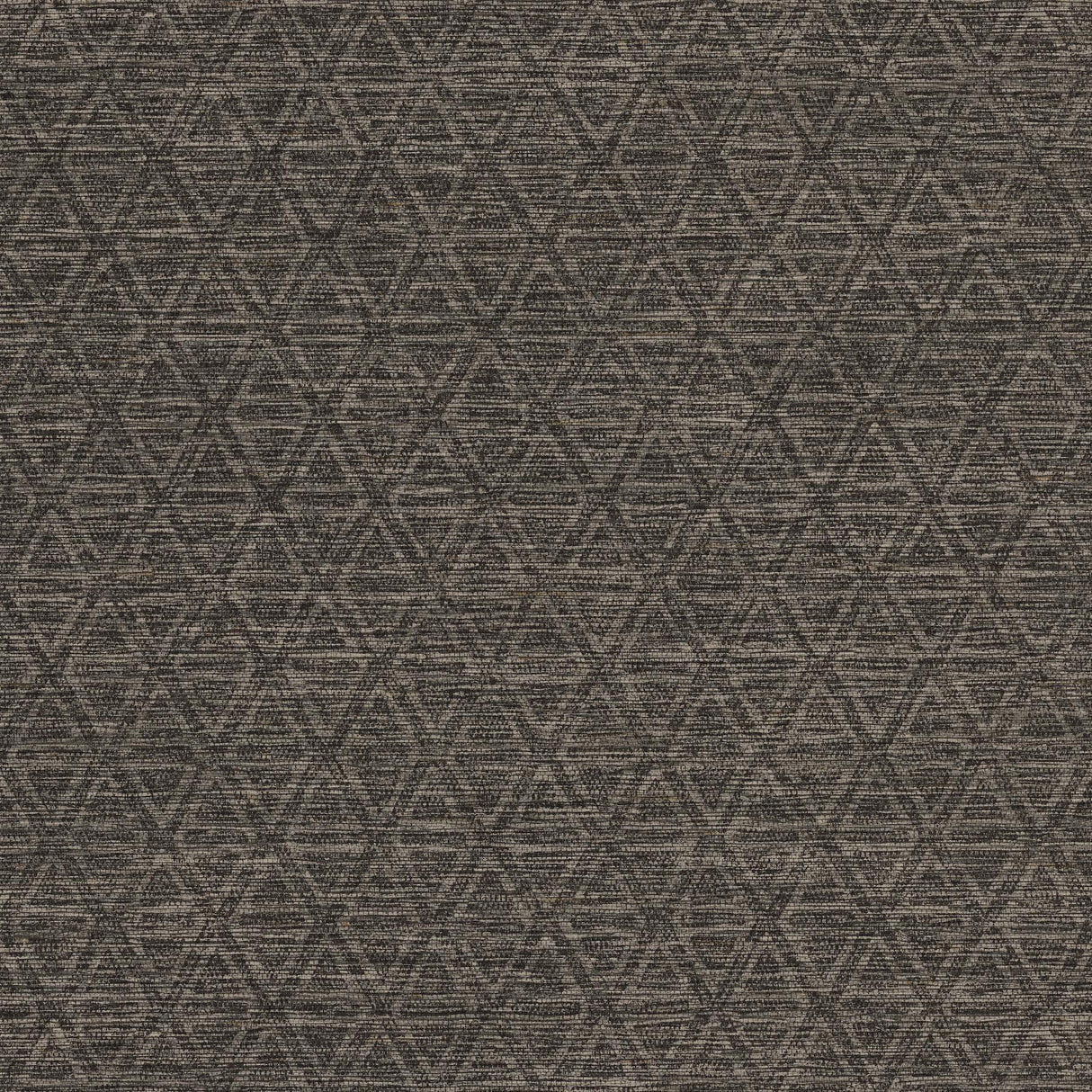 York Kelce Charcoal Geometric Faux Grasscloth Wallpaper