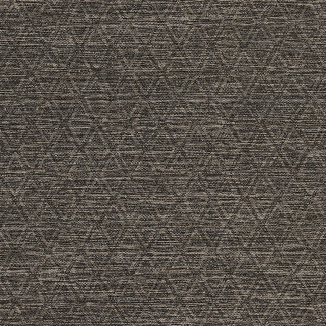 York Kelce Charcoal Geometric Faux Grasscloth Wallpaper