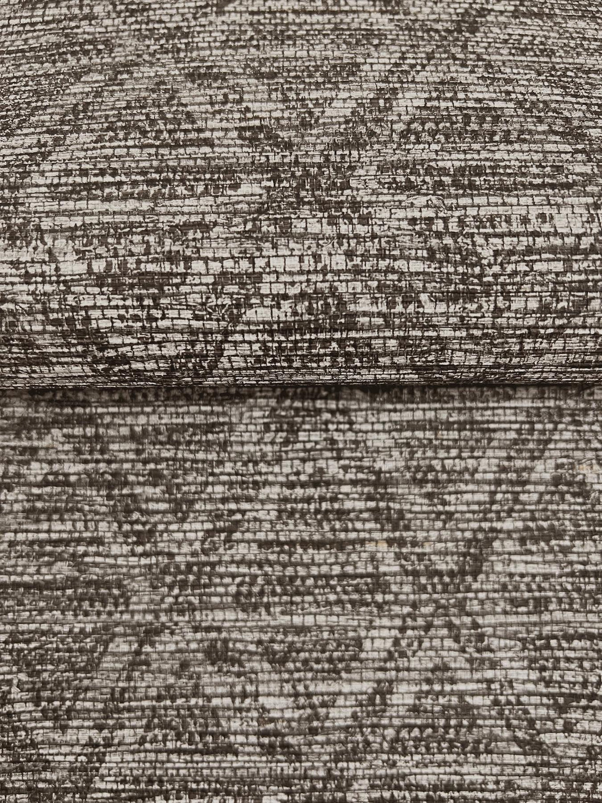 York Kelce Charcoal Geometric Faux Grasscloth Wallpaper