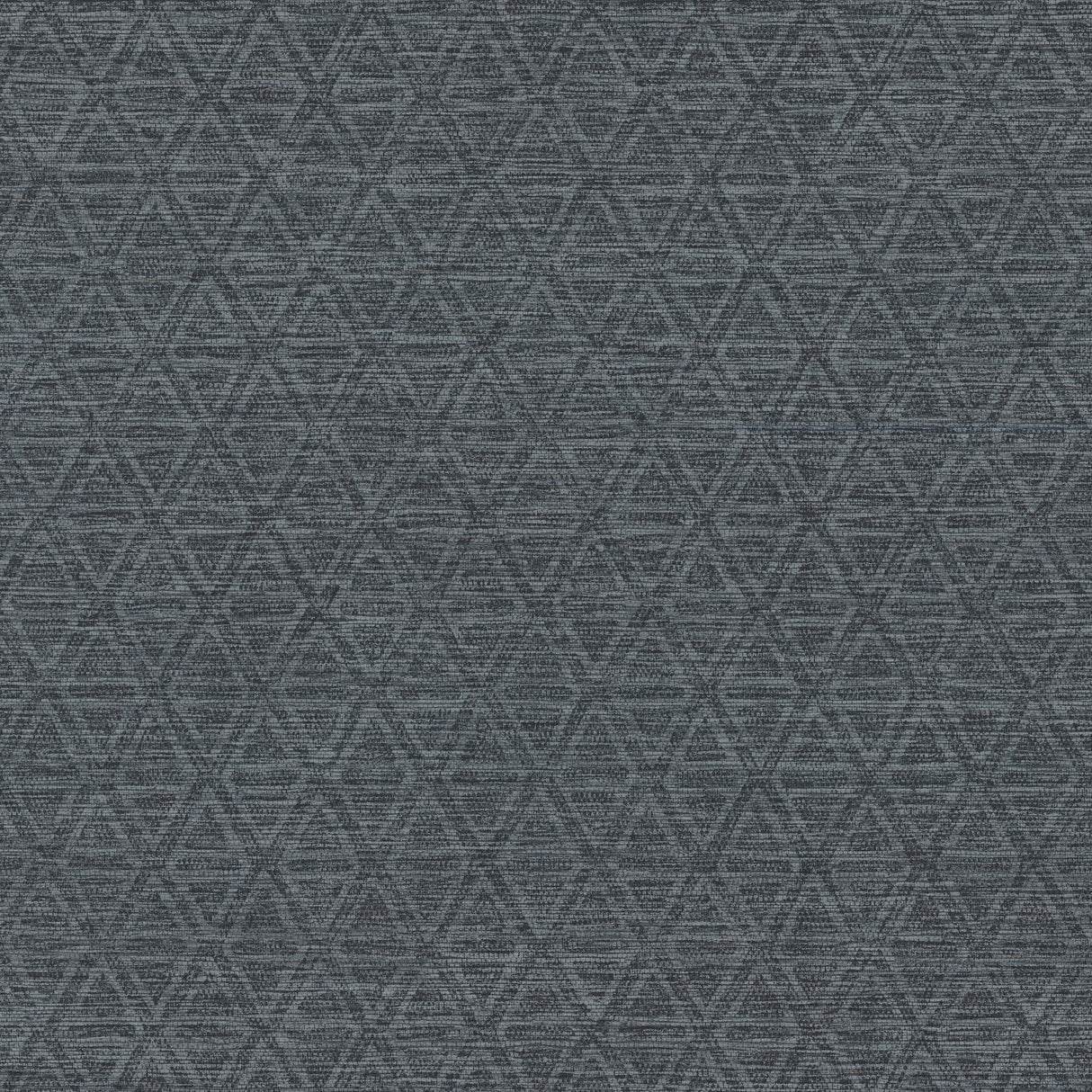 York Kelce Dark Blue Geometric Faux Grasscloth Wallpaper