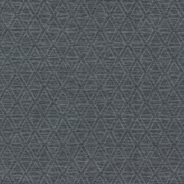 York Kelce Dark Blue Geometric Faux Grasscloth Wallpaper