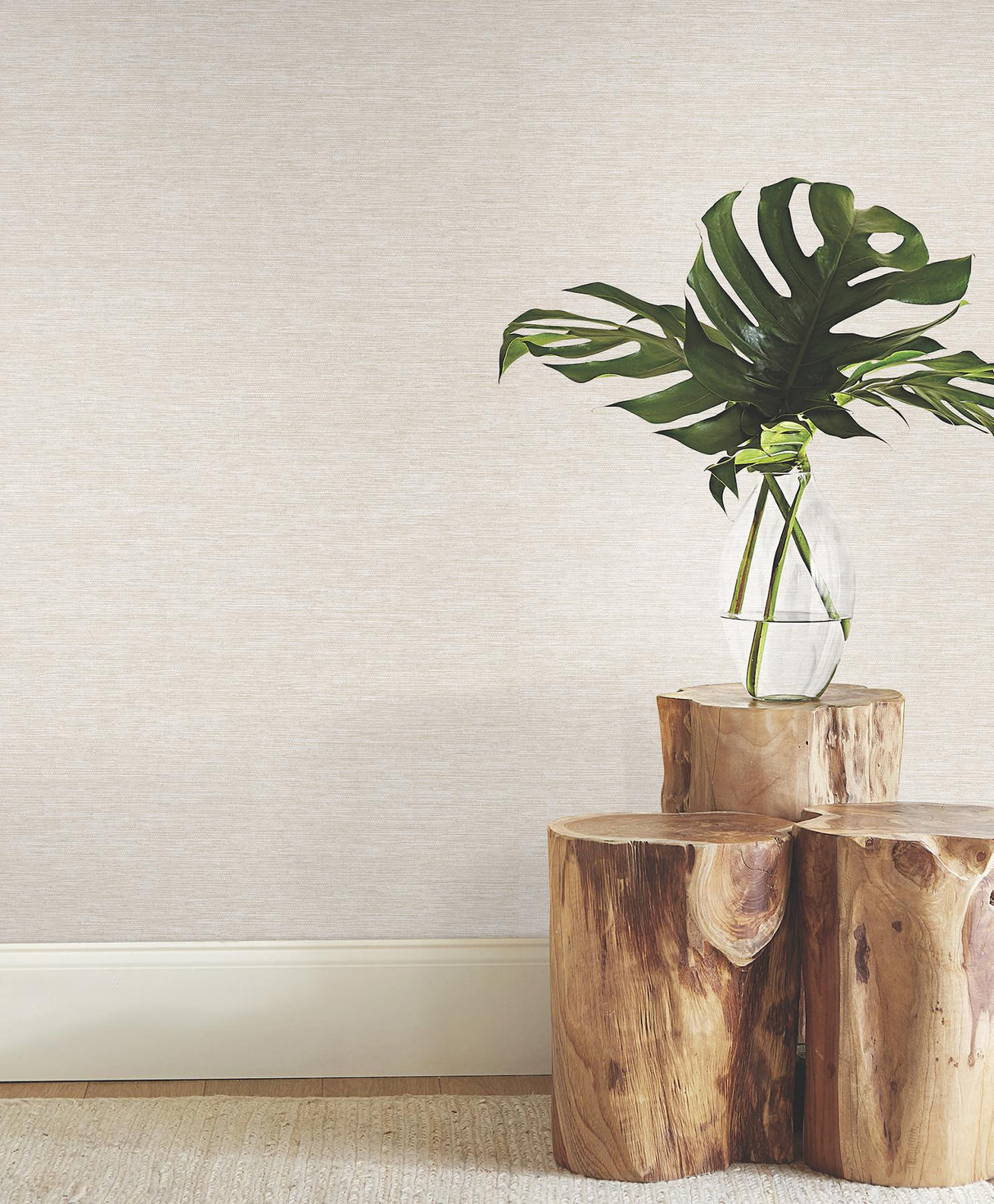 York Mae Cream Faux Grasscloth Wallpaper