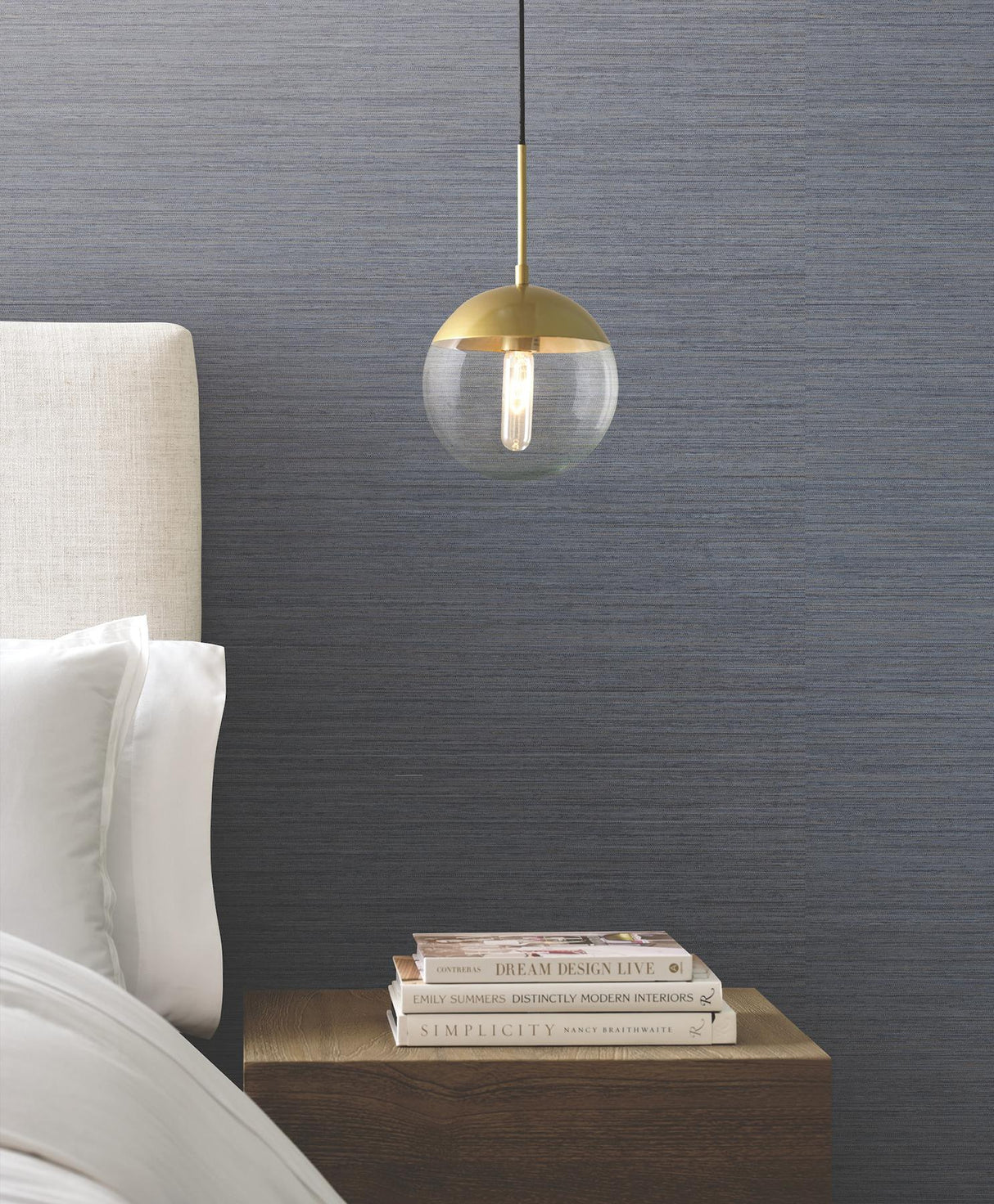 York Nira Denim Fabric Weave Wallpaper
