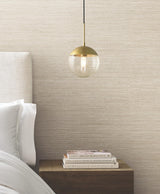 York Nira Light Brown Fabric Weave Wallpaper
