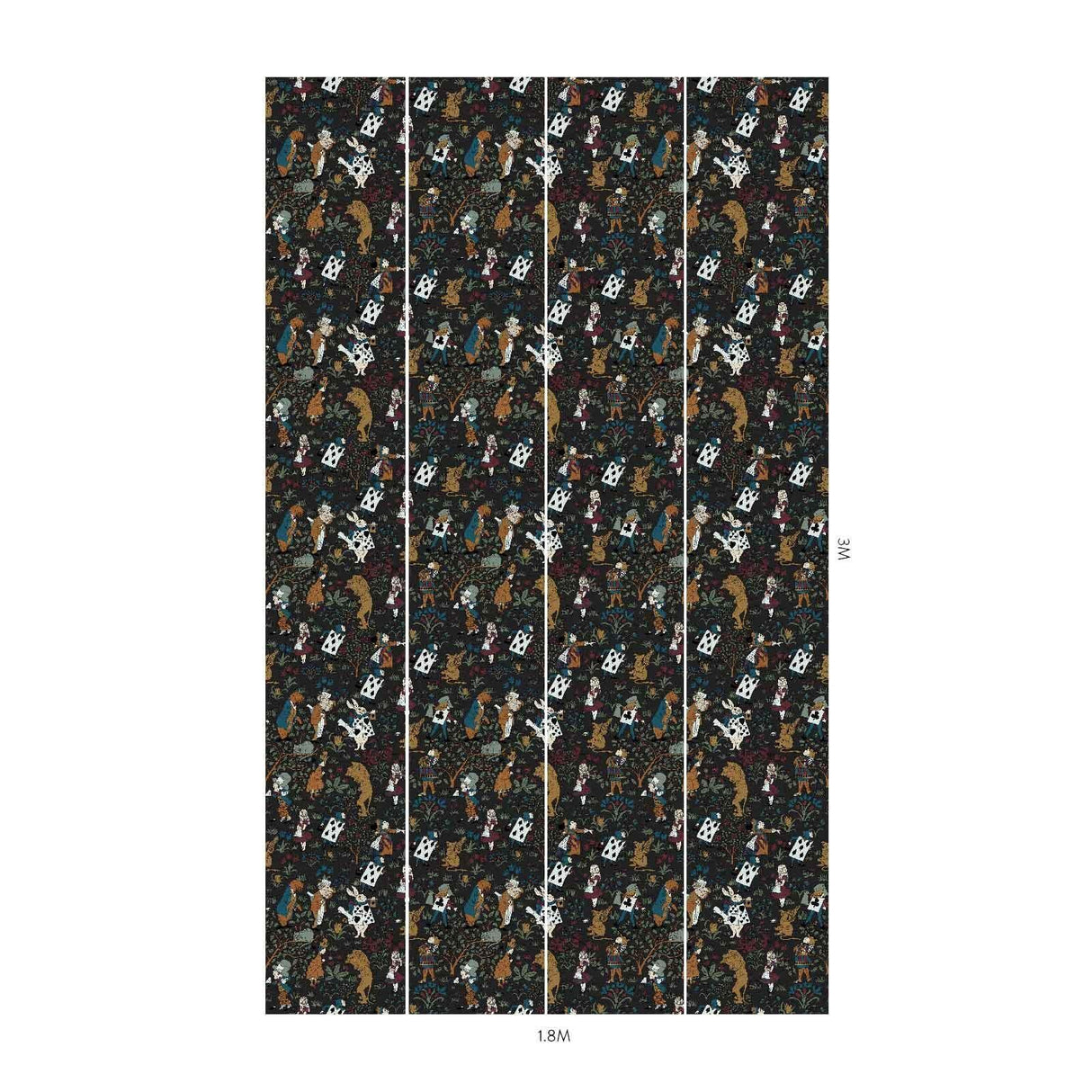 House of Hackney ALICE IN WONDERLAND Wallpaper - Noir (9'10" - full height)