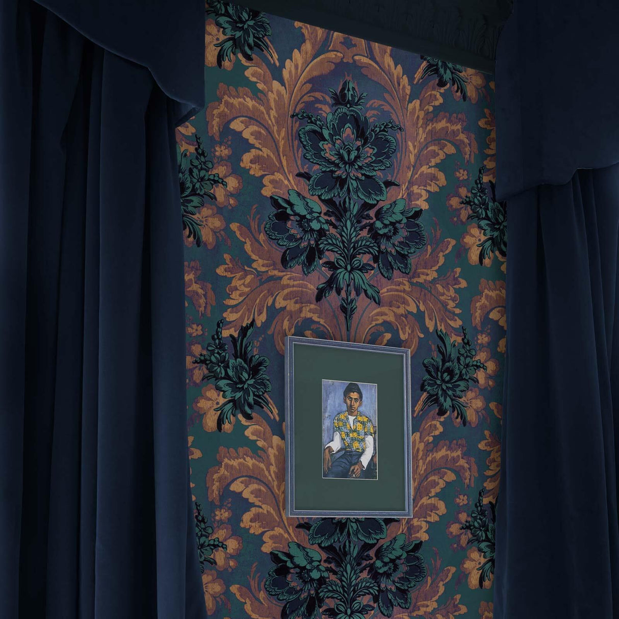 House of Hackney AMARANTHA Wallpaper - Ink (9'10" - full height)