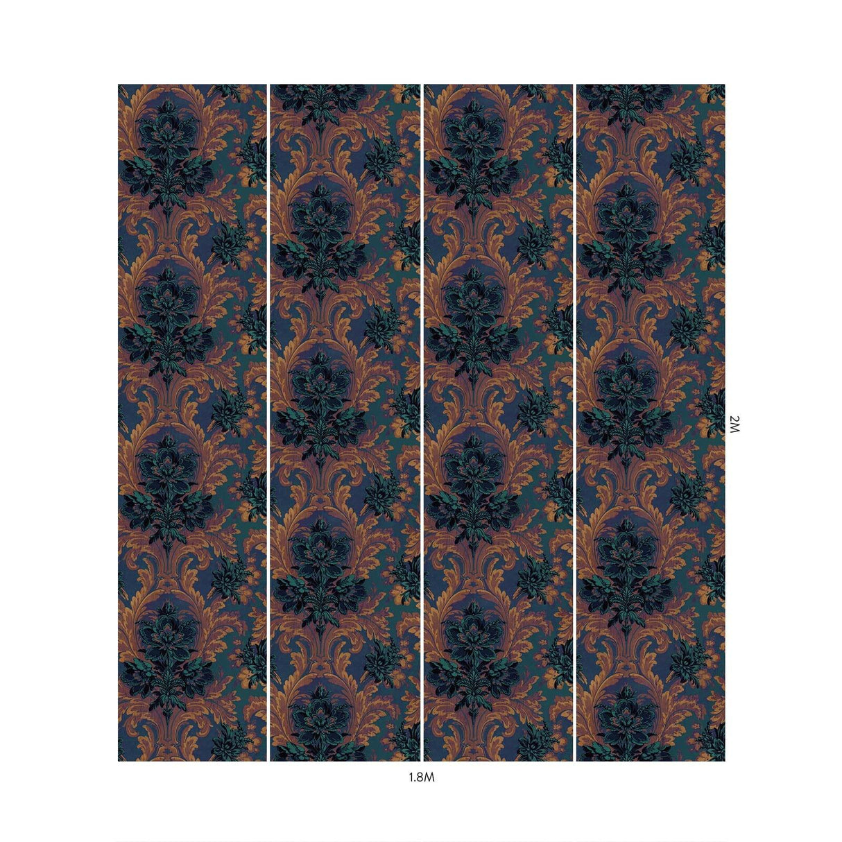 House of Hackney AMARANTHA Wallpaper - Ink (9'10" - full height)