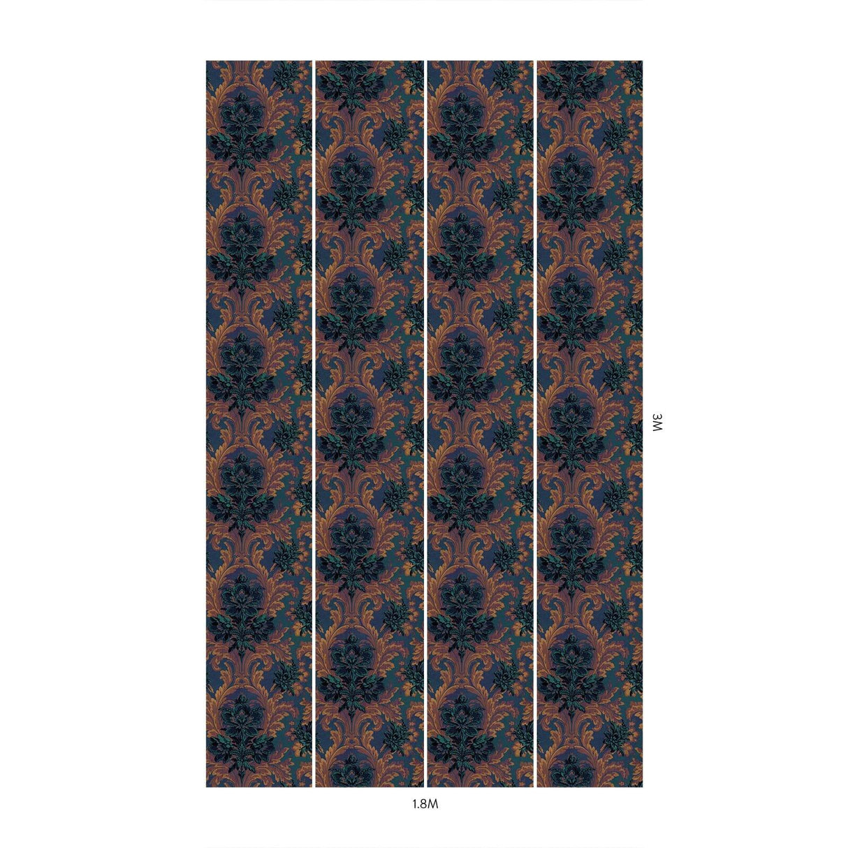 House of Hackney AMARANTHA Wallpaper - Ink (9'10" - full height)