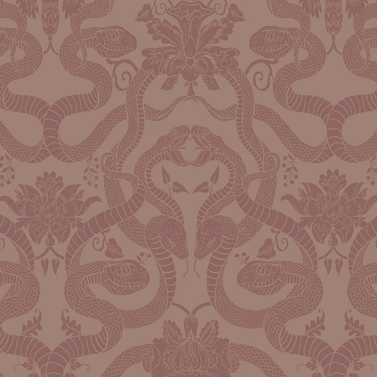 House of Hackney ANACONDA Traditional Wallpaper - Dusky Pink (32 feet and 9 inches - full roll)