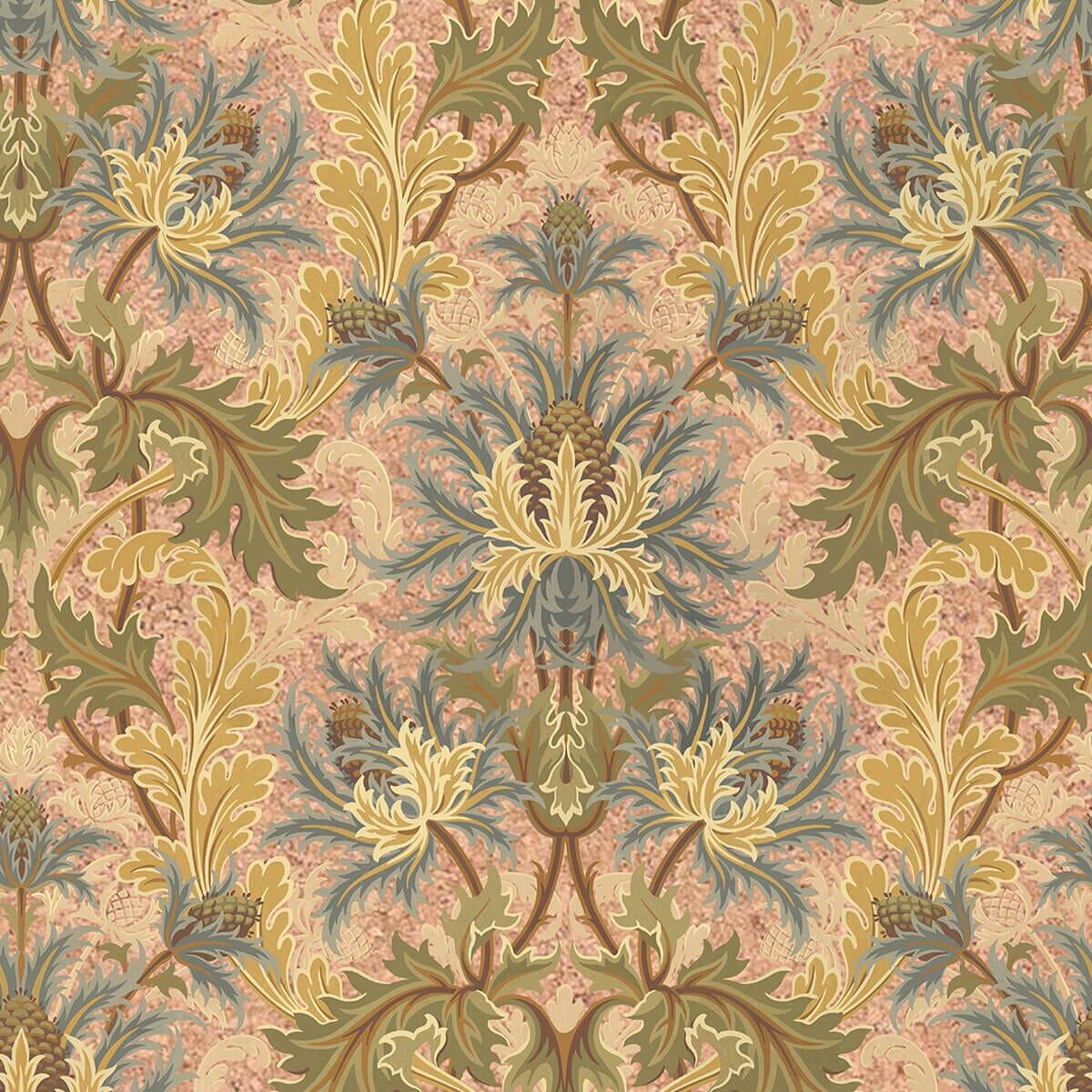 House of Hackney AQUIFOLIA Cork Wallpaper - Dahlia (32 feet and 9 inches - full roll)