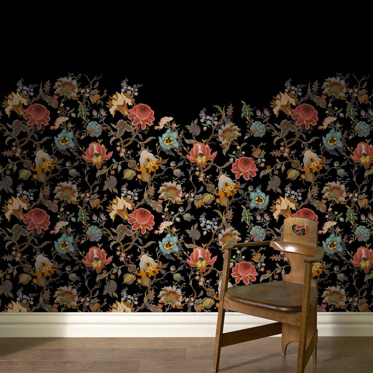 House of Hackney ARTEMIS CLIMBING WALLS Wallpaper - Black (9'10" - full height)