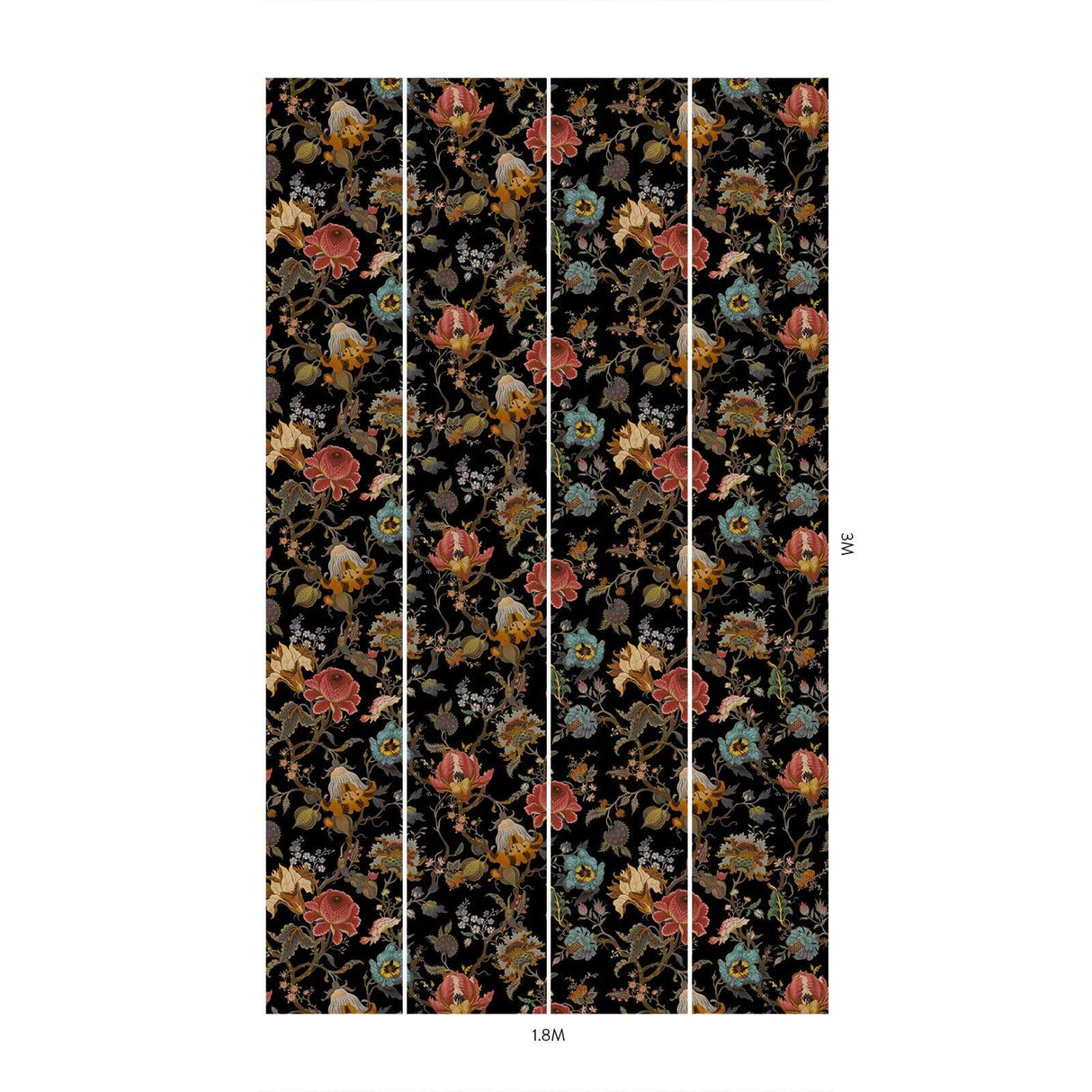 House of Hackney ARTEMIS Wallpaper - Black (9'10" - full height)