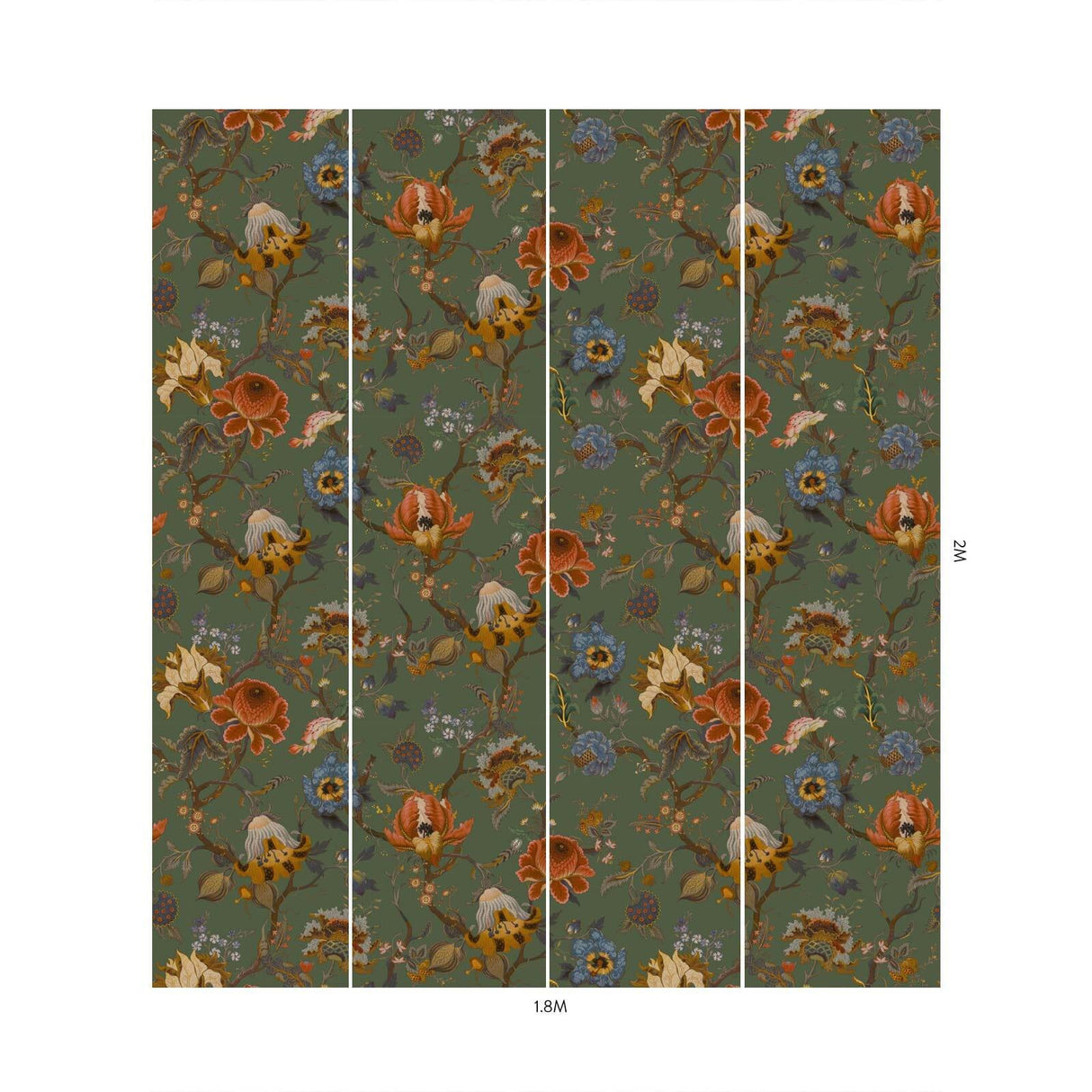 House of Hackney ARTEMIS Wallpaper - Moss Green (9'10" - full height)