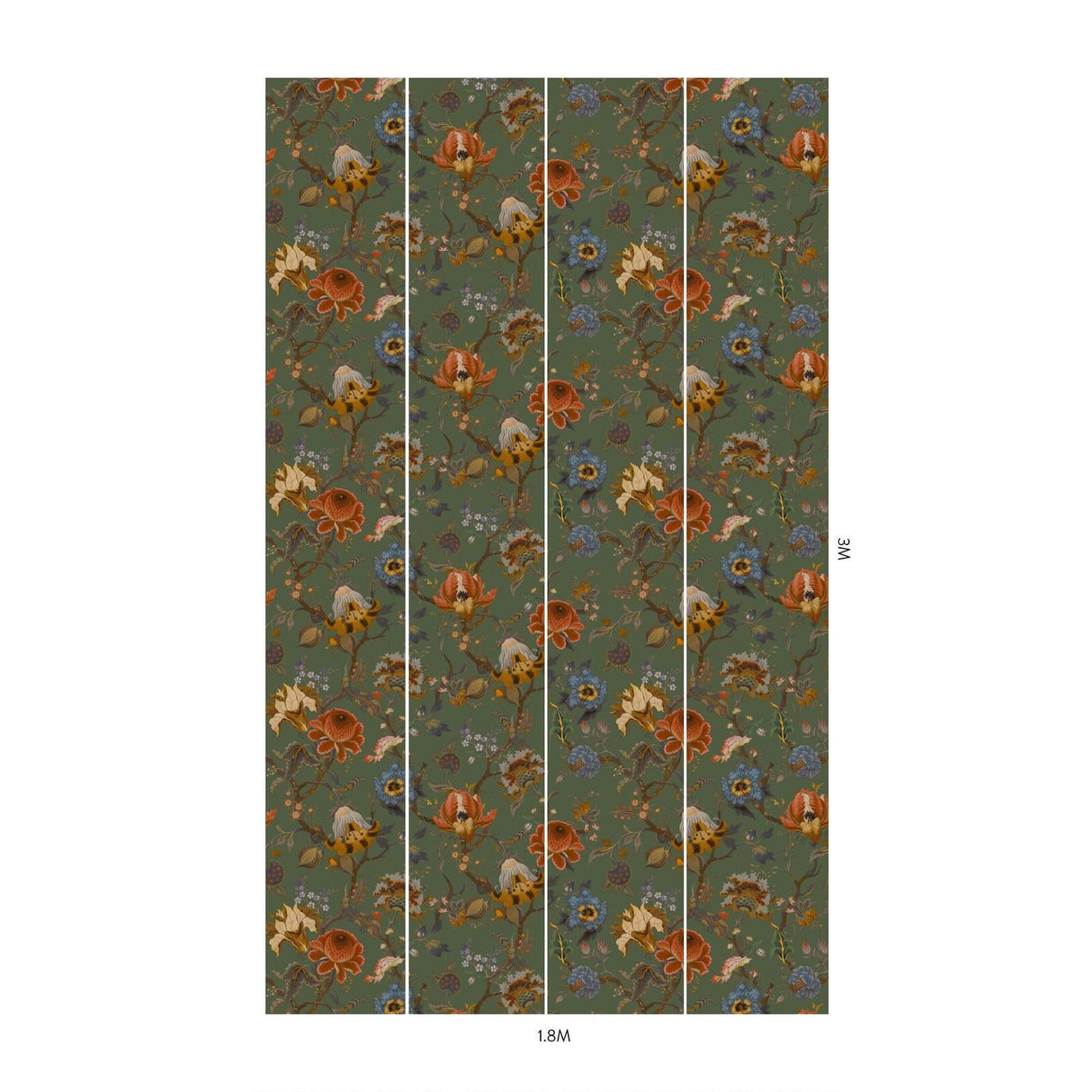 House of Hackney ARTEMIS Wallpaper - Moss Green (9'10" - full height)