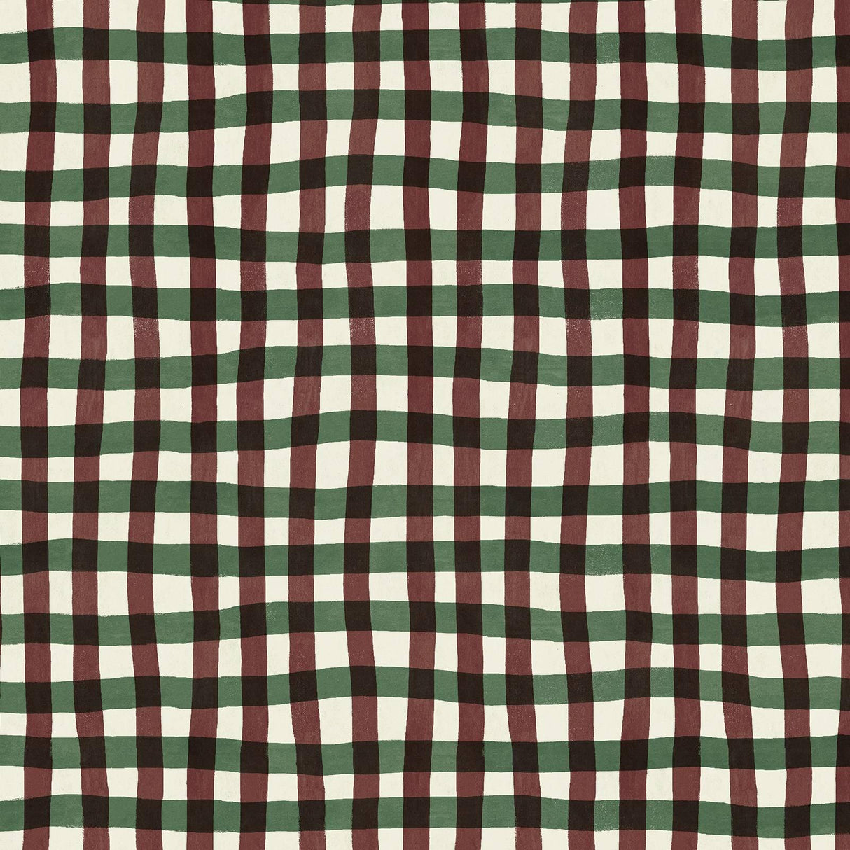 House of Hackney ARTIST'S CHECK Wallpaper - Carnelian (9'10" - full height)