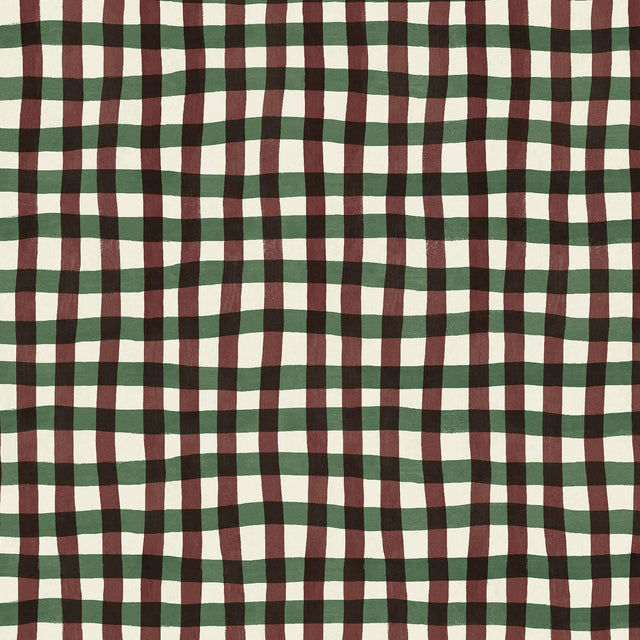 House of Hackney ARTIST'S CHECK Wallpaper - Carnelian (9'10" - full height)