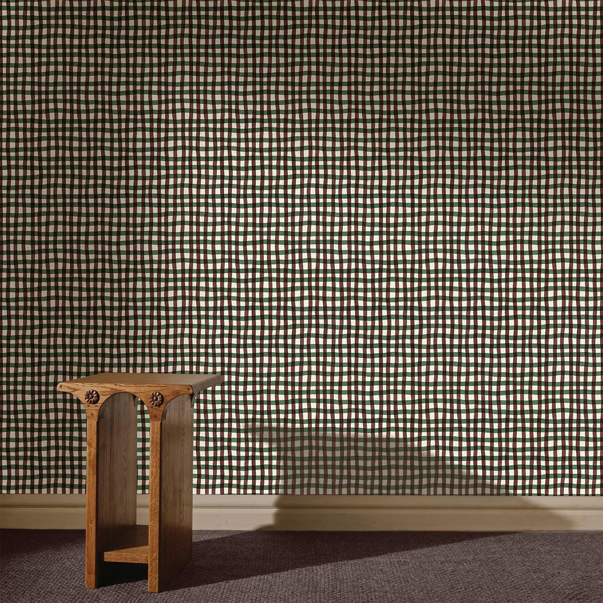 House of Hackney ARTIST'S CHECK Wallpaper - Carnelian (9'10" - full height)
