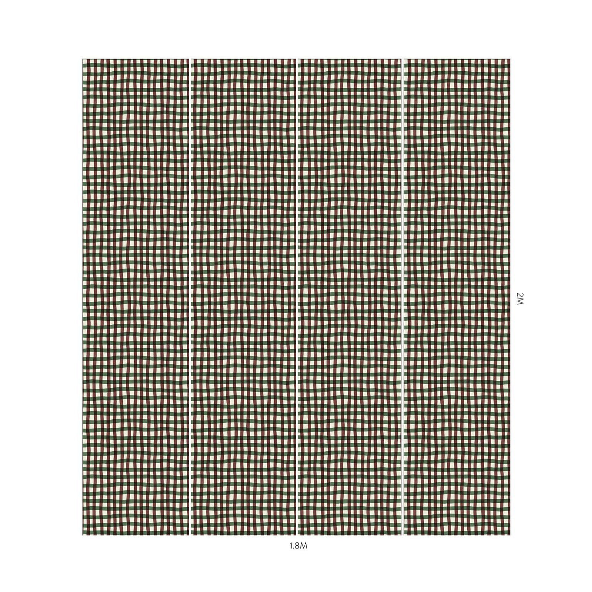 House of Hackney ARTIST'S CHECK Wallpaper - Carnelian (9'10" - full height)