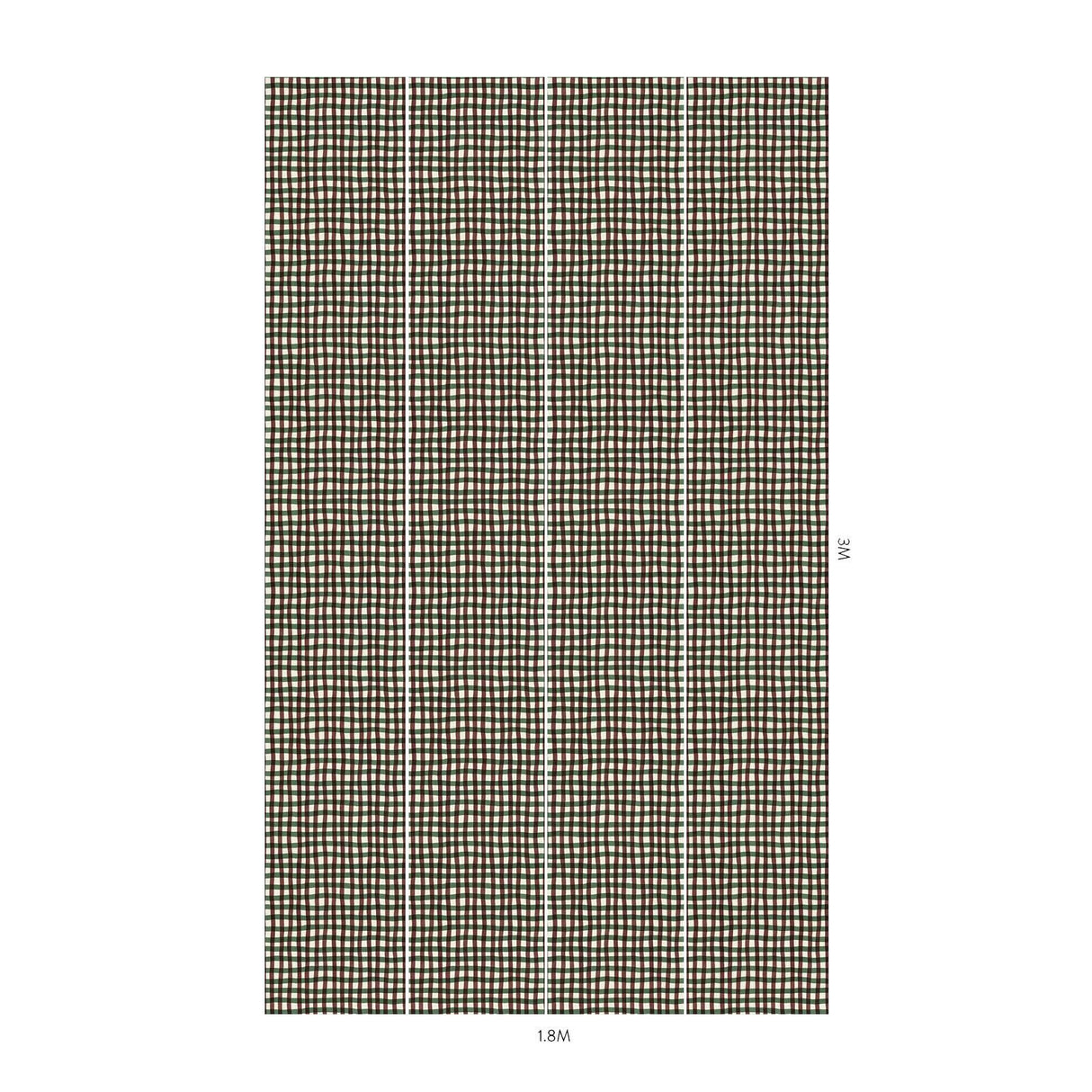 House of Hackney ARTIST'S CHECK Wallpaper - Carnelian (9'10" - full height)