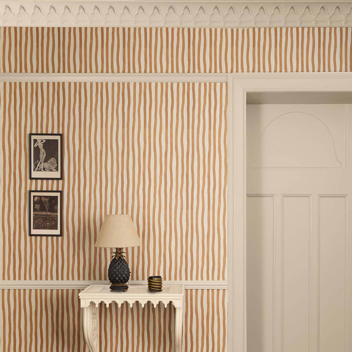 House of Hackney ARTIST'S STRIPE Wallpaper - Amber (9'10" - full height)