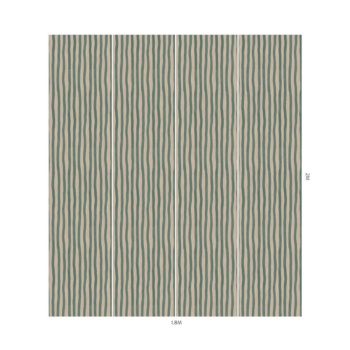 House of Hackney ARTIST'S STRIPE Wallpaper - Euphorbia & Alabaster (9'10" - full height)