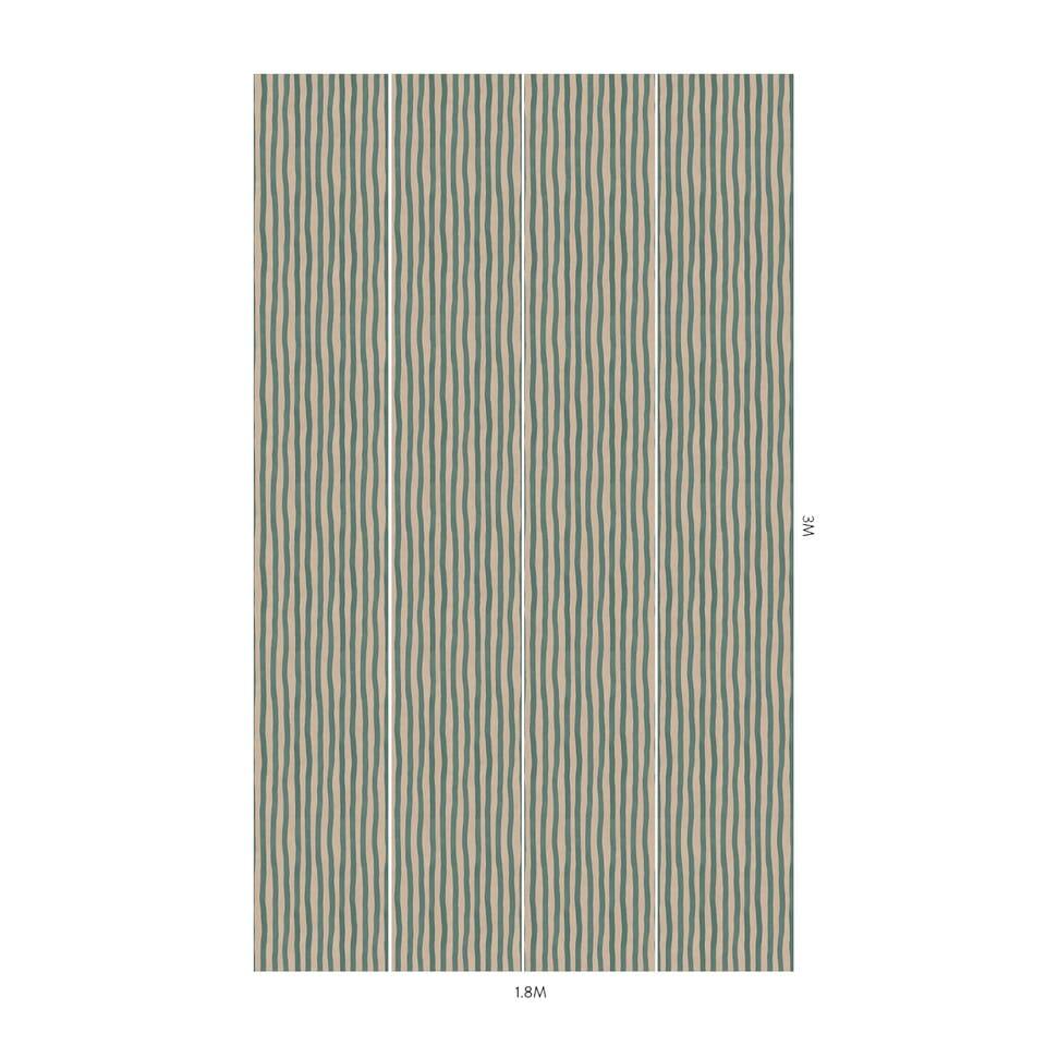 House of Hackney ARTIST'S STRIPE Wallpaper - Euphorbia & Alabaster (9'10" - full height)